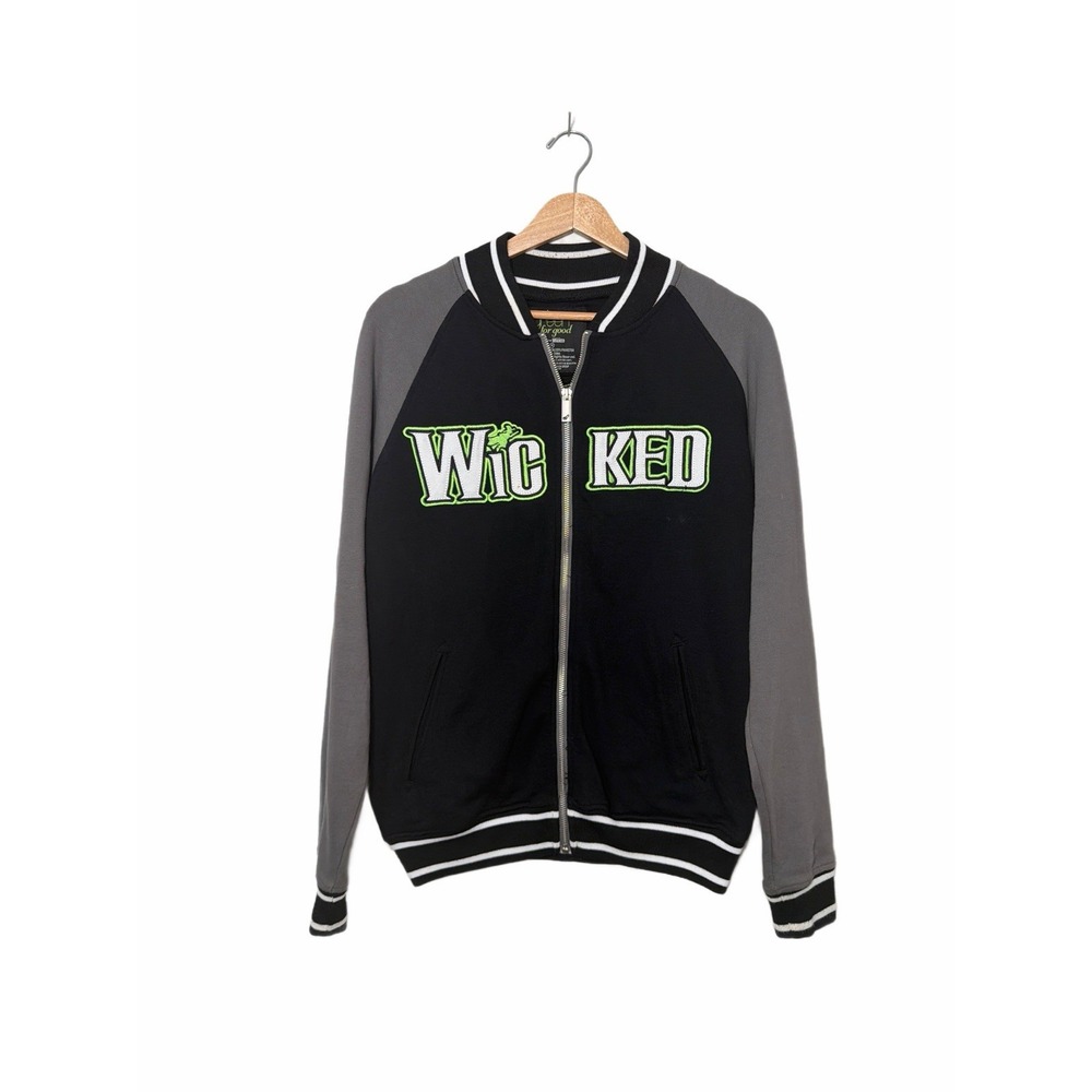 Wicked The Musical Green for Good Full Zip Bomber Jacket OG Merch Embroidered